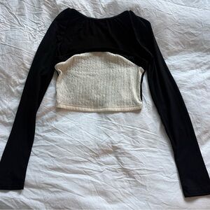 Elegant Black and Cream Women's Top